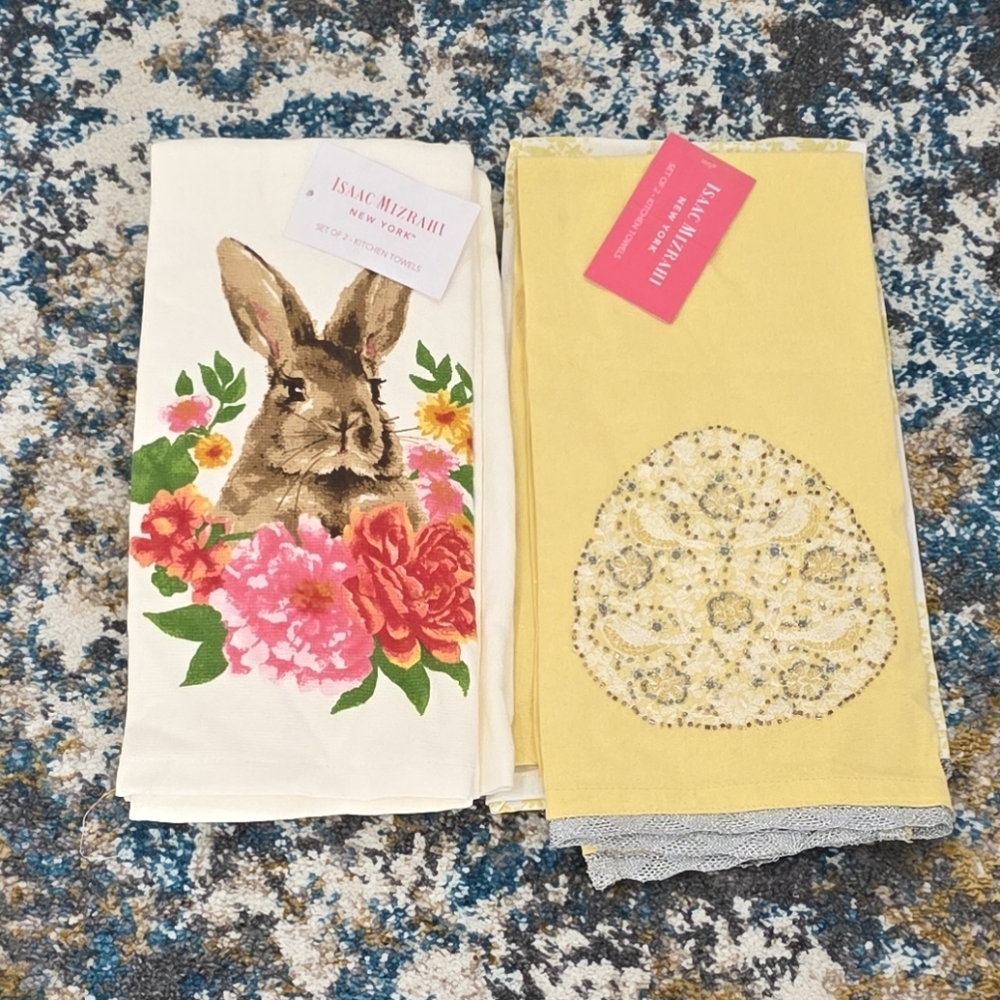 Isaac Mizrahi Floral  100% Cotton  Set Of 2 Kitchen Towels